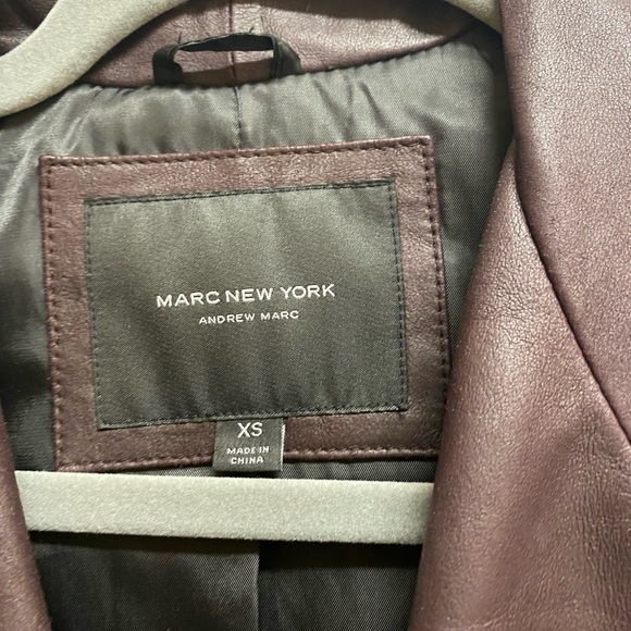 NOT FOR SALE Marc New York Burgundy Andrew Marc women’s Leather Jacket Women XS - Picture 4 of 8